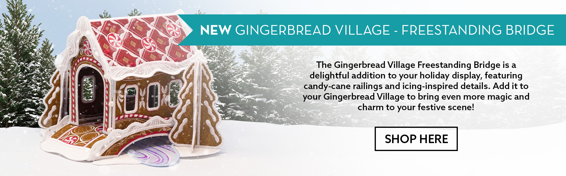 Gingerbread Village Freestanding Bridge