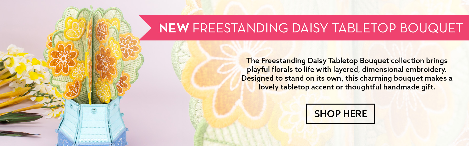 Freestanding Daisy Tabletop Bouquet