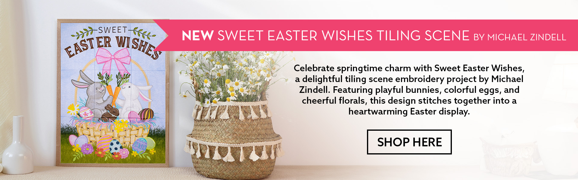 Sweet Easter Wishes Tiling Scene by Michael Zindell