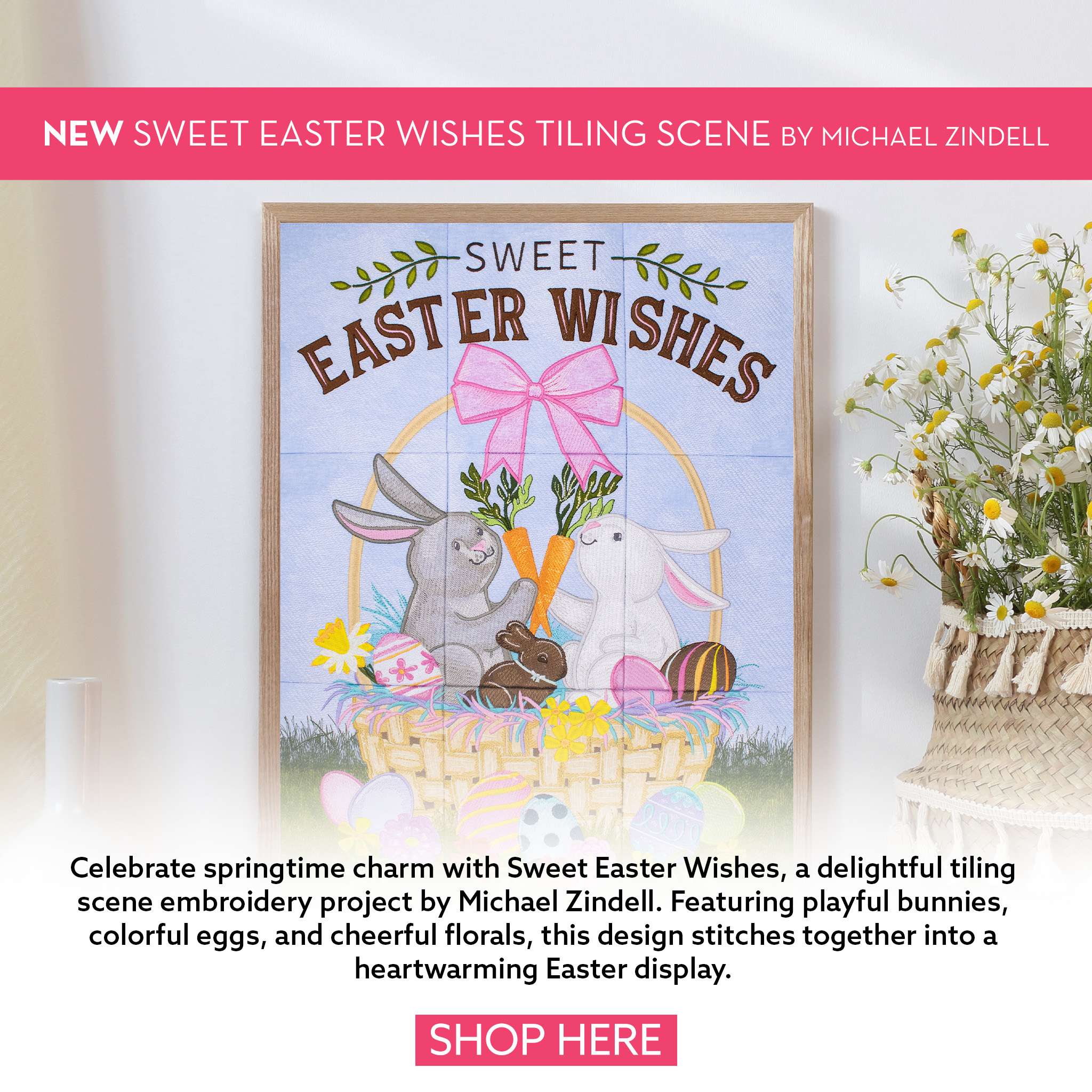 Sweet Easter Wishes Tiling Scene by Michael Zindell