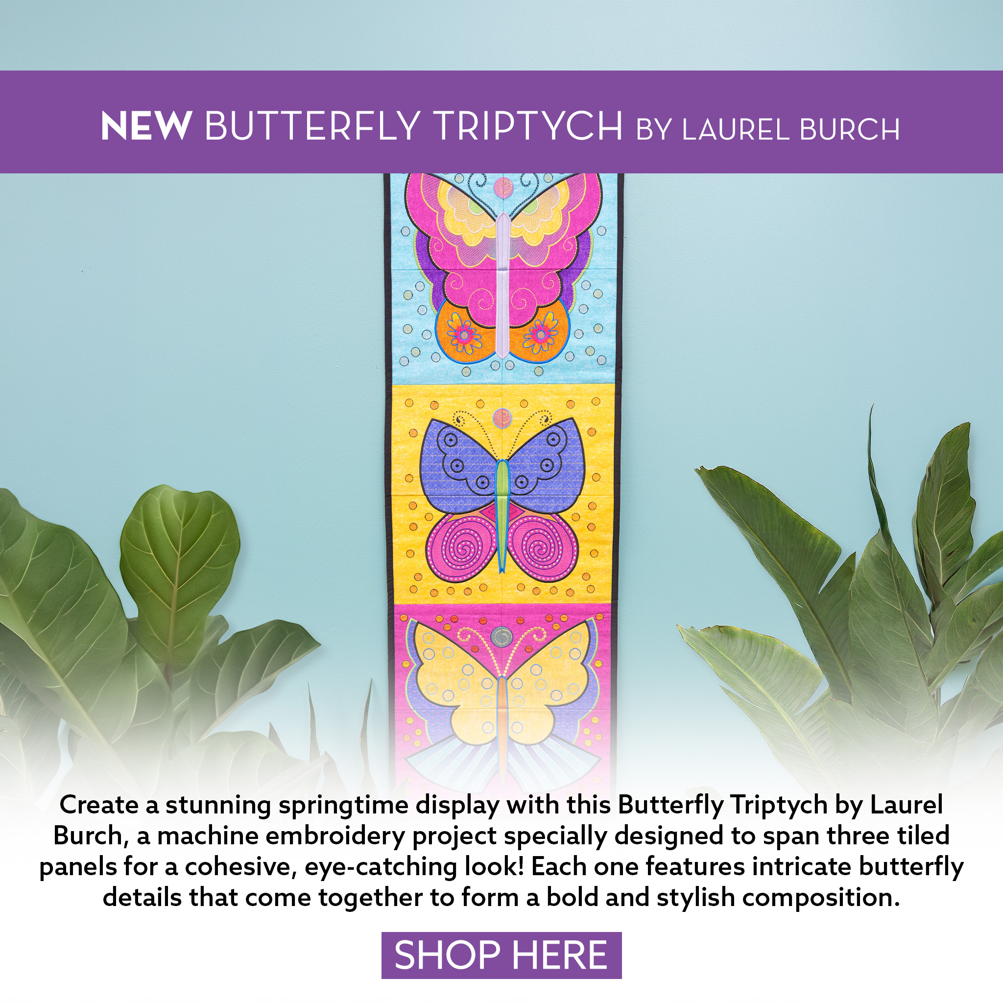 Butterfly Triptych by Laurel Burch