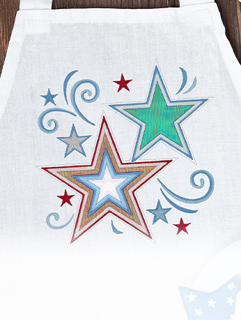 PATRIOITIC STARS APPLIQUE