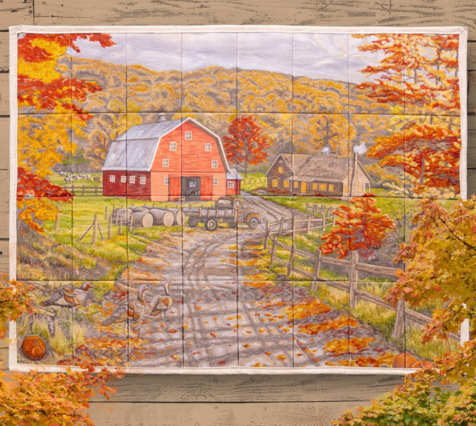 Late afternoon on the farm tiling scene by Thomas Kinkade