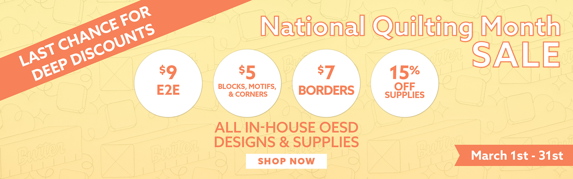 National Quilting Month Sale