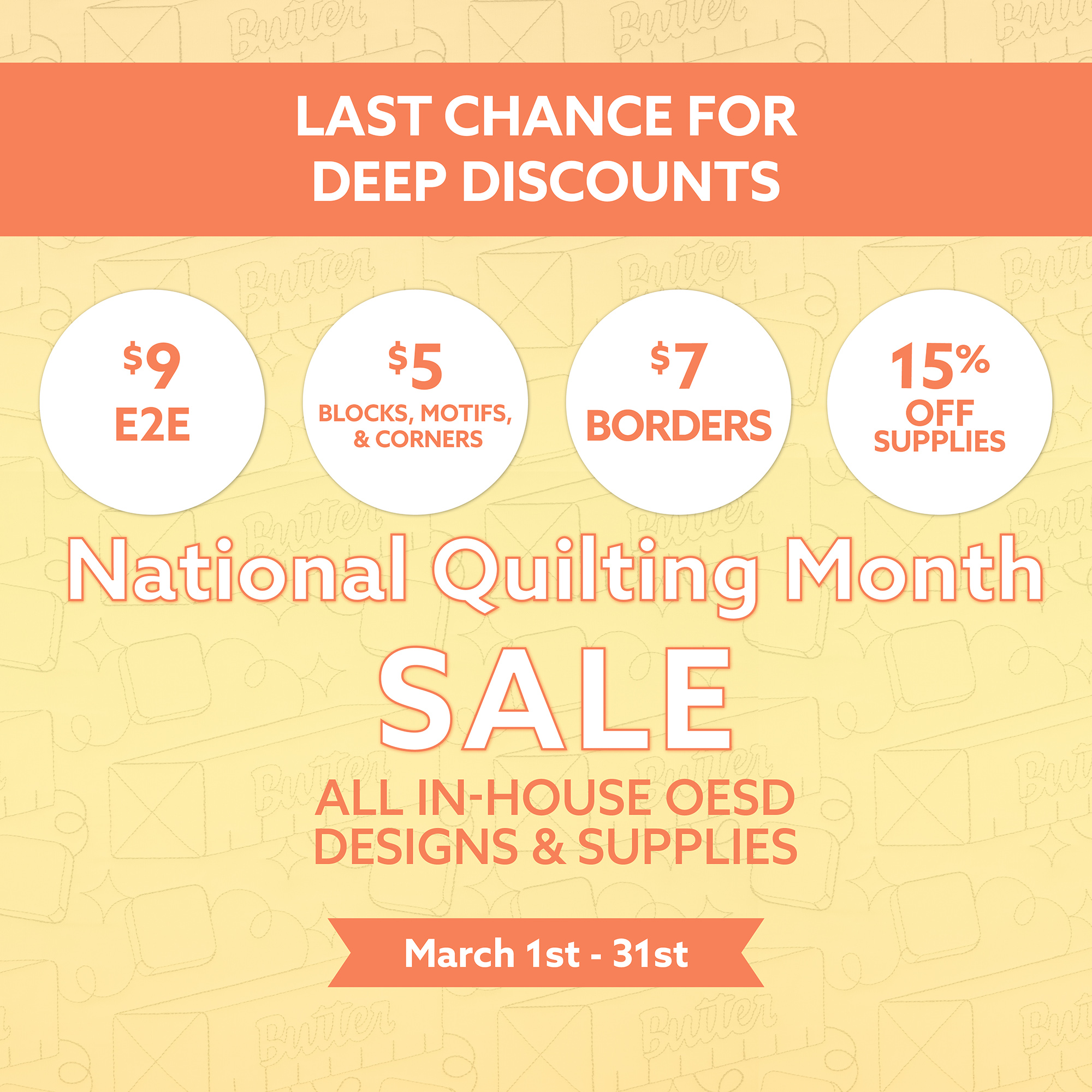 National Quilting Month Sale