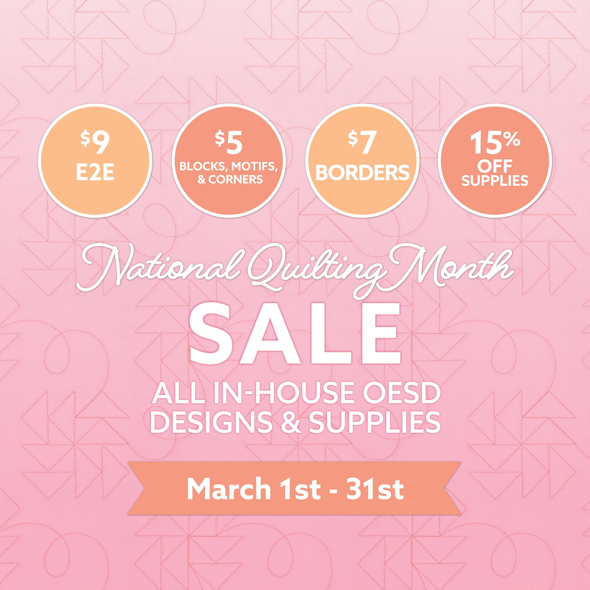 National Quilting Month Sale
