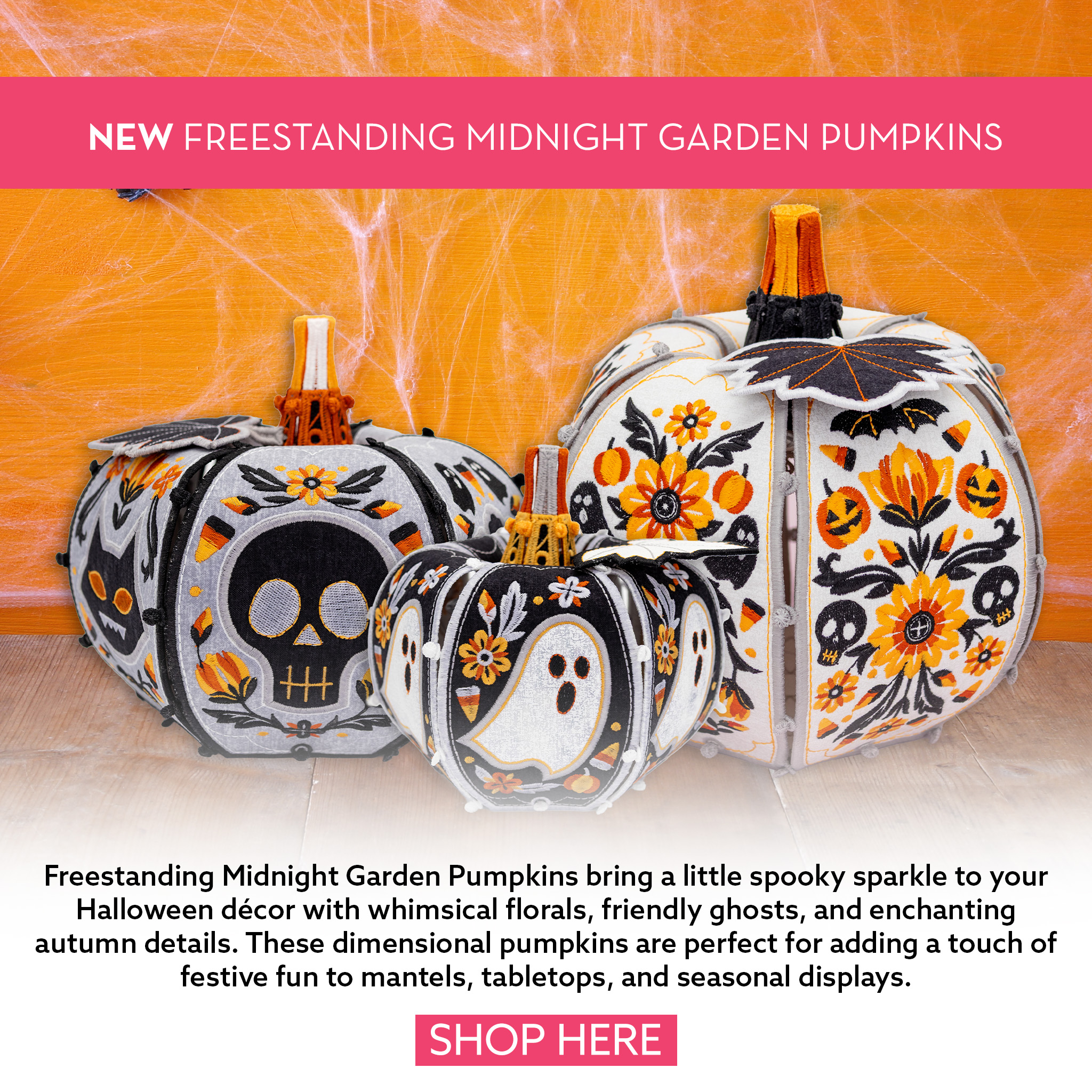 Freestanding Midnight Garden Pumpkins