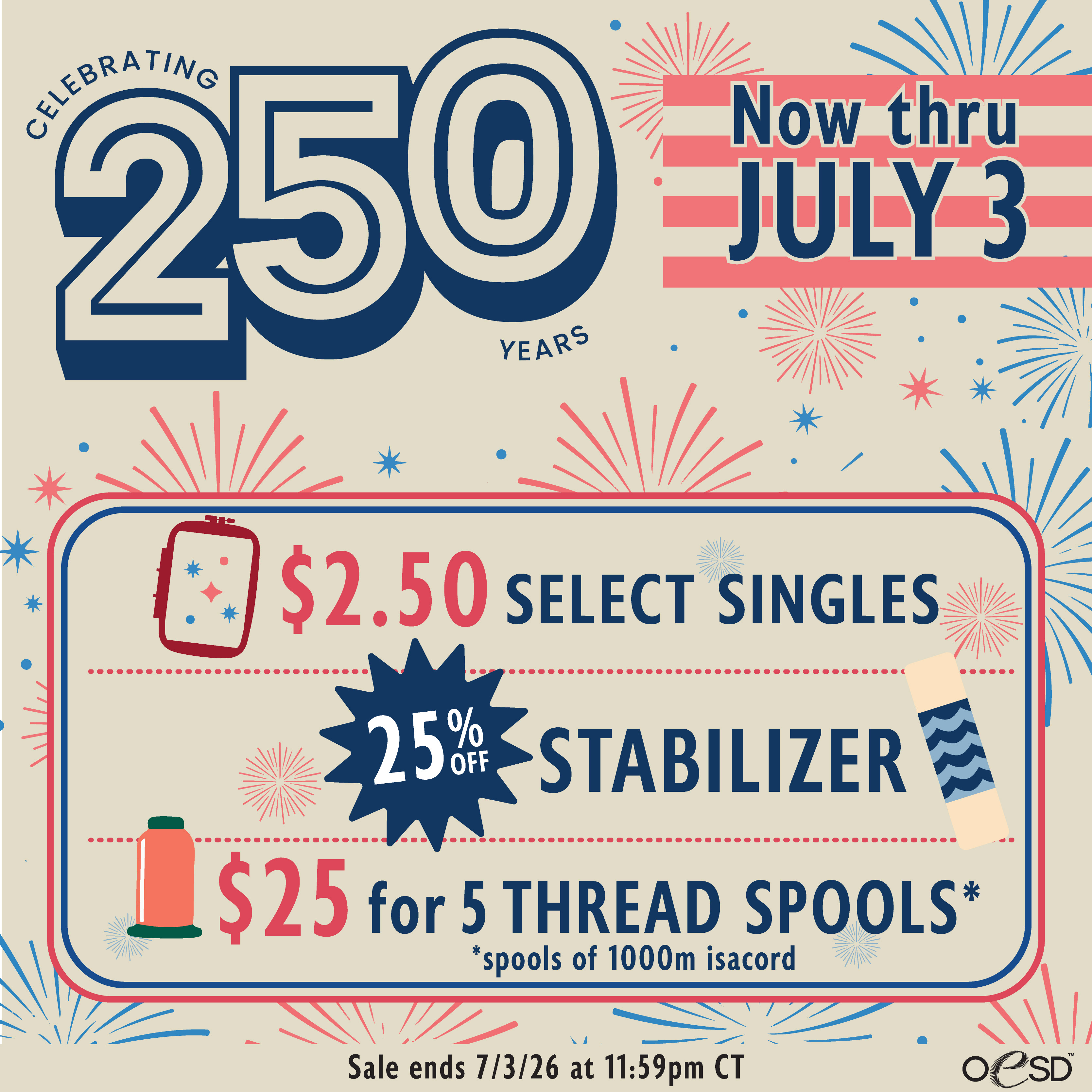 250th Birthday Sale