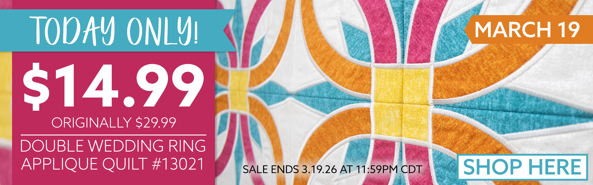 Double Wedding Ring Applique Quilt