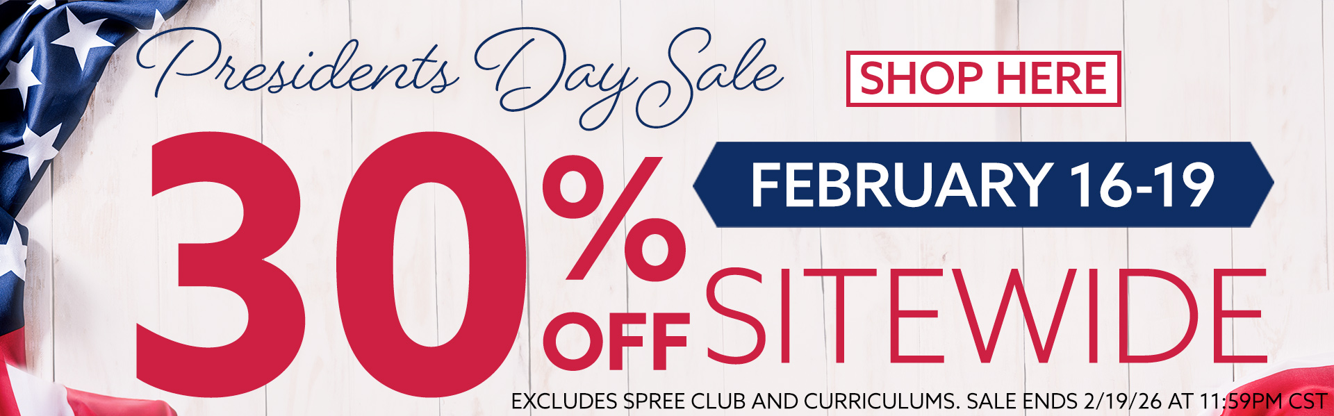 Presidents Day Sale