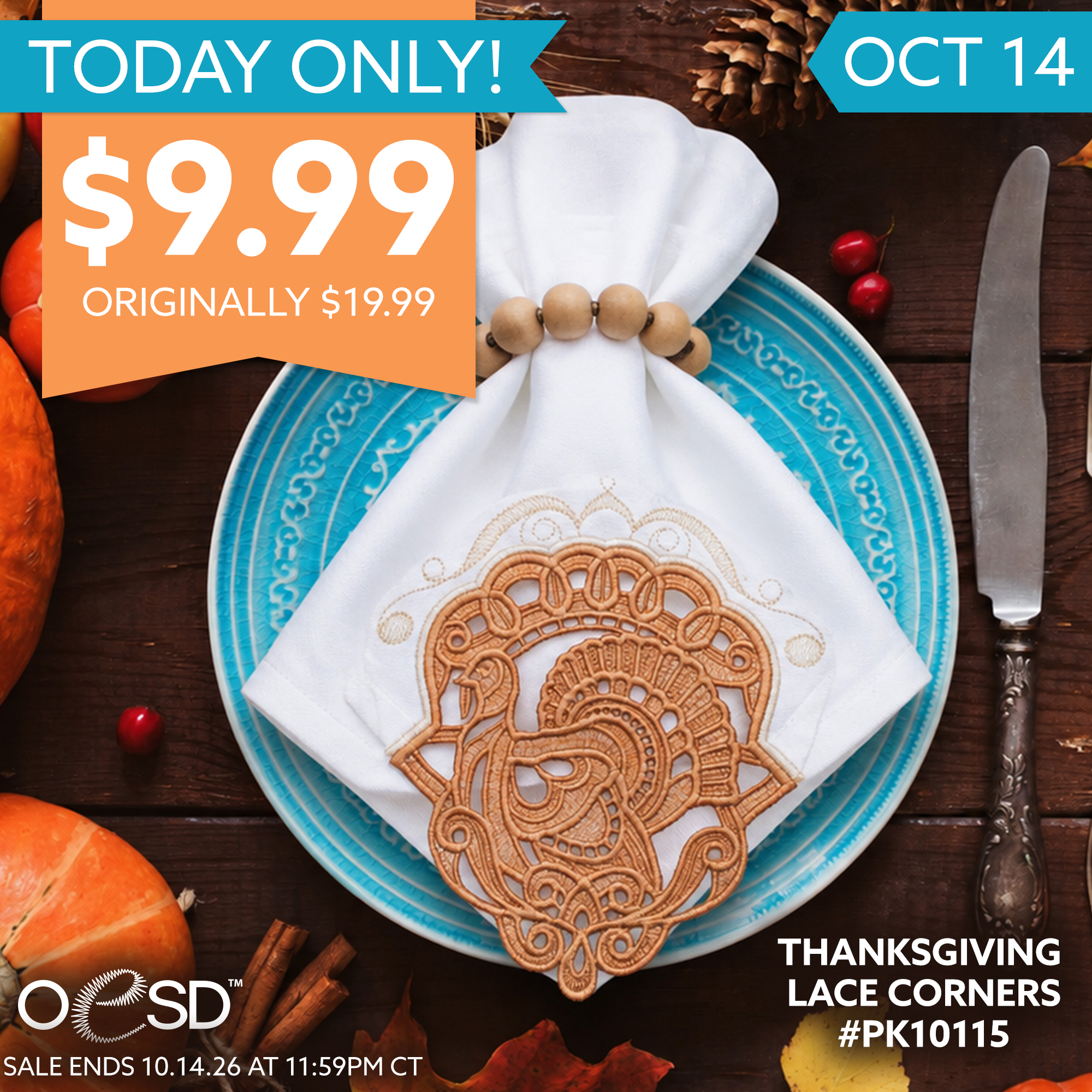 Thanksgiving Lace Corners